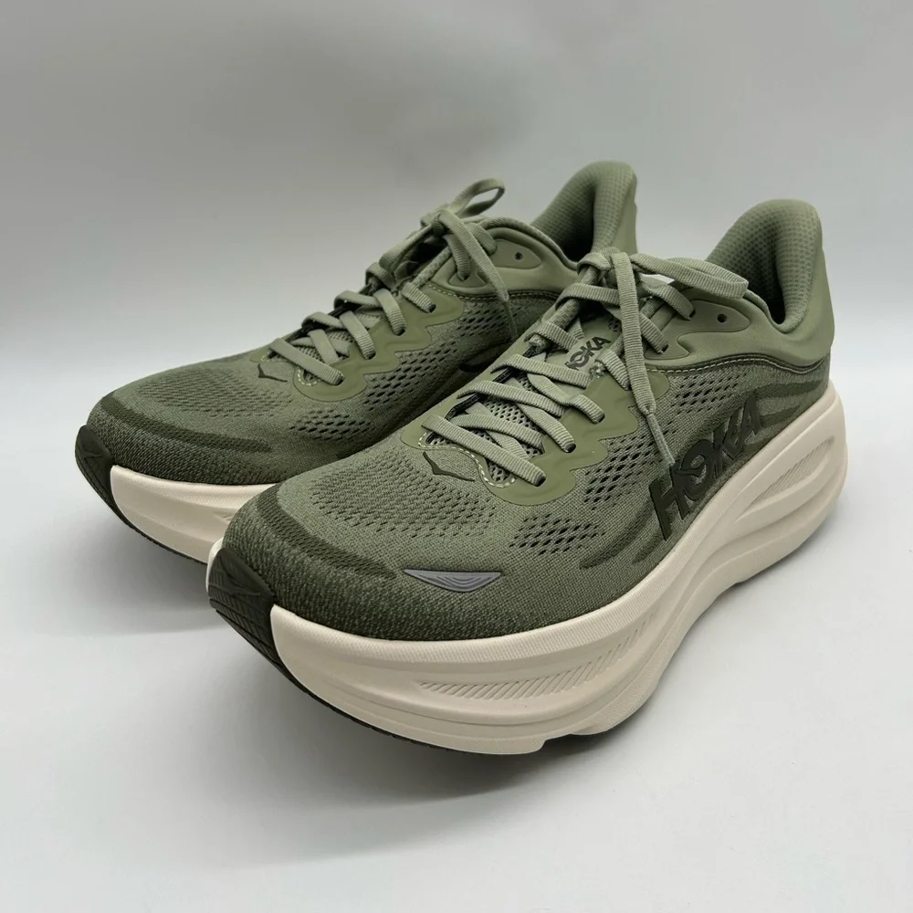 HOKA Bondi 9 Size 9.5D Green Running Shoes New In Box